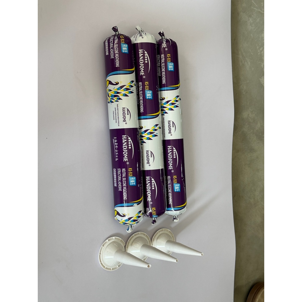 Lem Silikon Sealant Sosis NETRAL Silikon Sealant Lontong Putih Clear Hitam 600ml