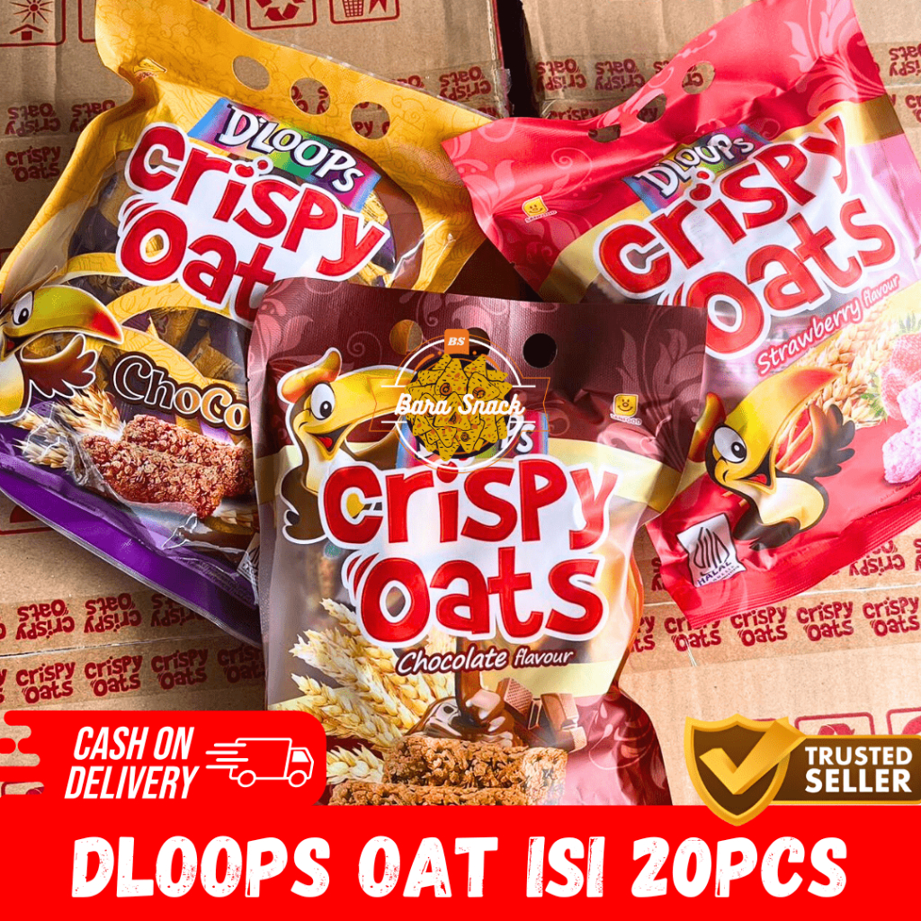 

Dloops Crispy Oats Sereal Bag Isi 20pcs Rasa Coklat Strawberry Chocofee Kacang Hijau Termurah