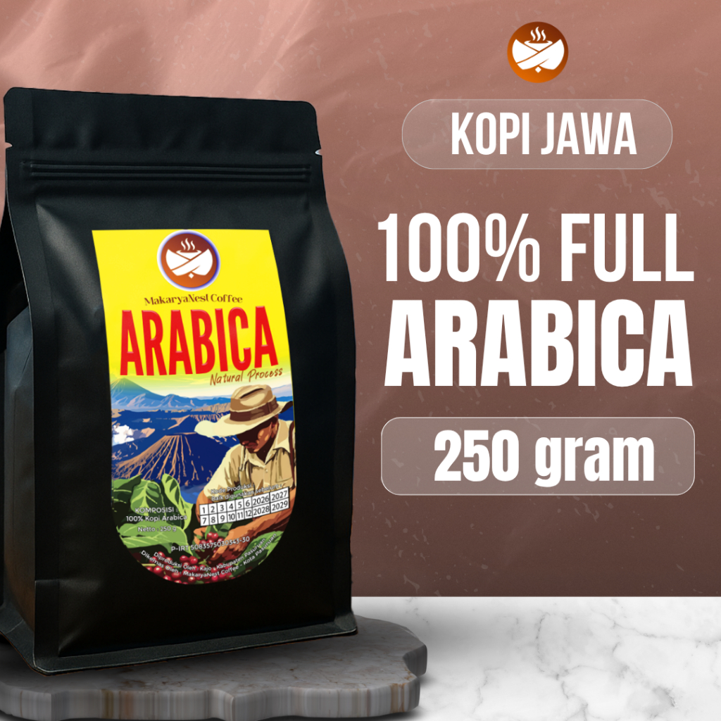 

Kopi Arabika Jawa Asli 100% - Bubuk | 250 Gram | Makaryanest Coffe