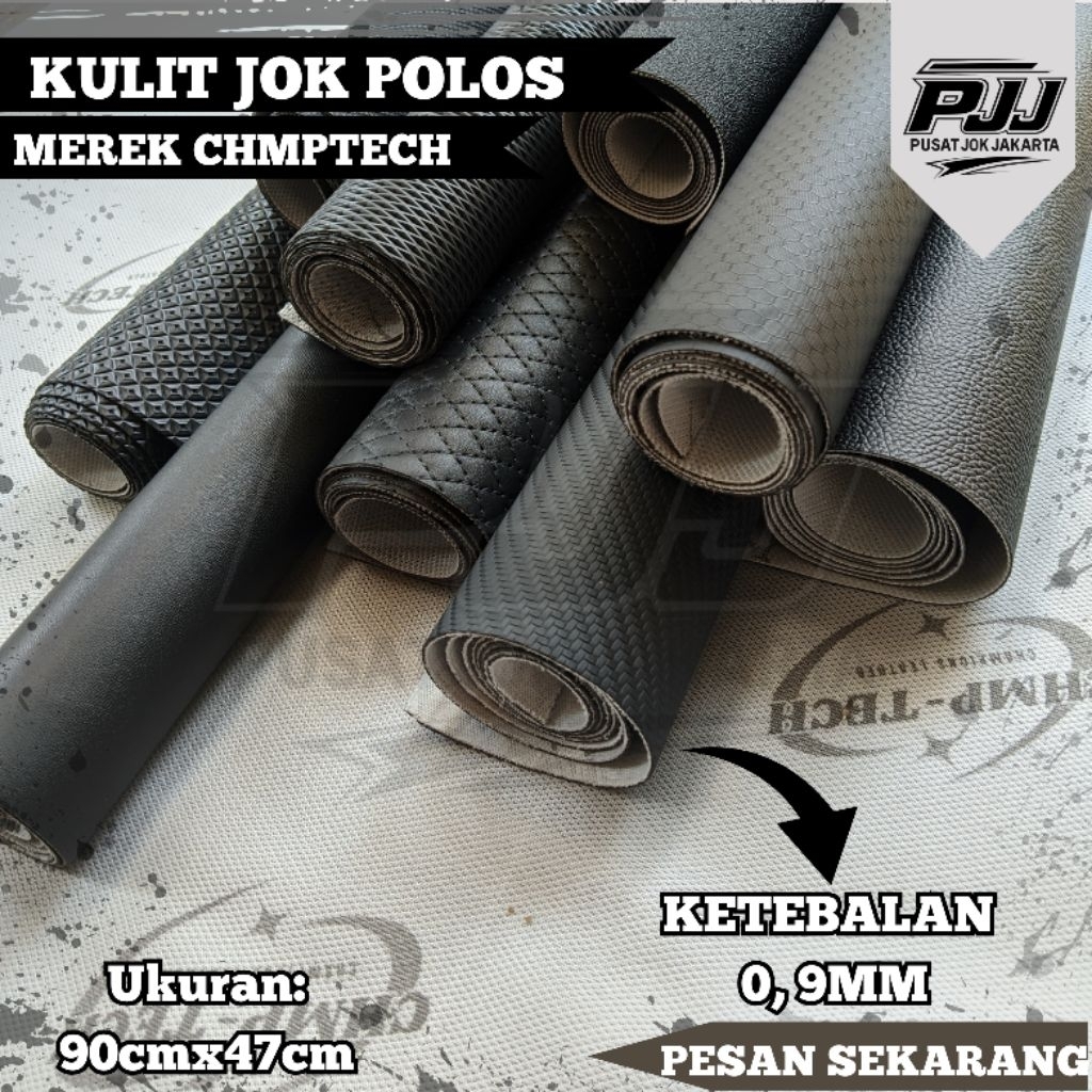 Kulit Jok/Kain Jok Motor Tebal Lembaran Hitam Polos Bisa Segala Jenis Motor CHMPTECH