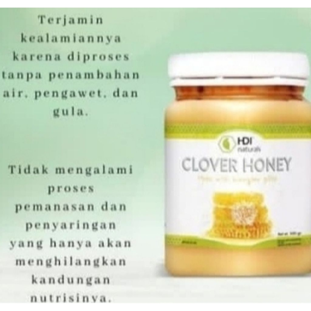 

madu clover honey 500gr ori 2029 free sendok kayu