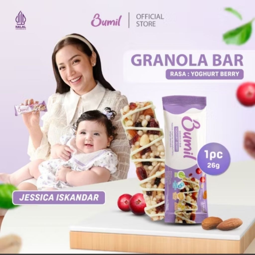 

BUMIL Makanan Ringan Bar Rasa Yoghurt Berry dengan Daun Katuk (Granola Bar Yoghurt Berry) [1 pcs]