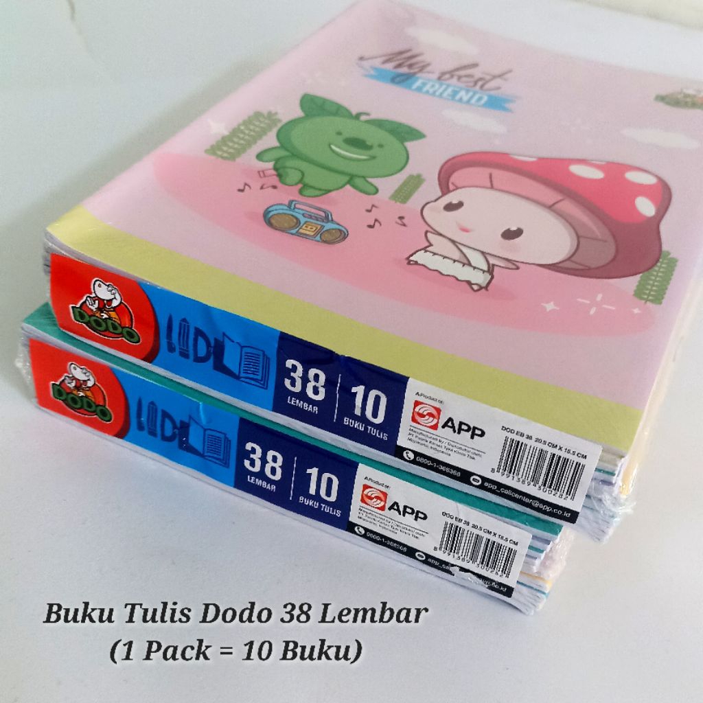 

[ 1 Pak ] Buku Tulis Dodo 38 Lembar by Sidu – 1 Pack Isi 10 Buku | Motif Lucu & Kertas Tebal