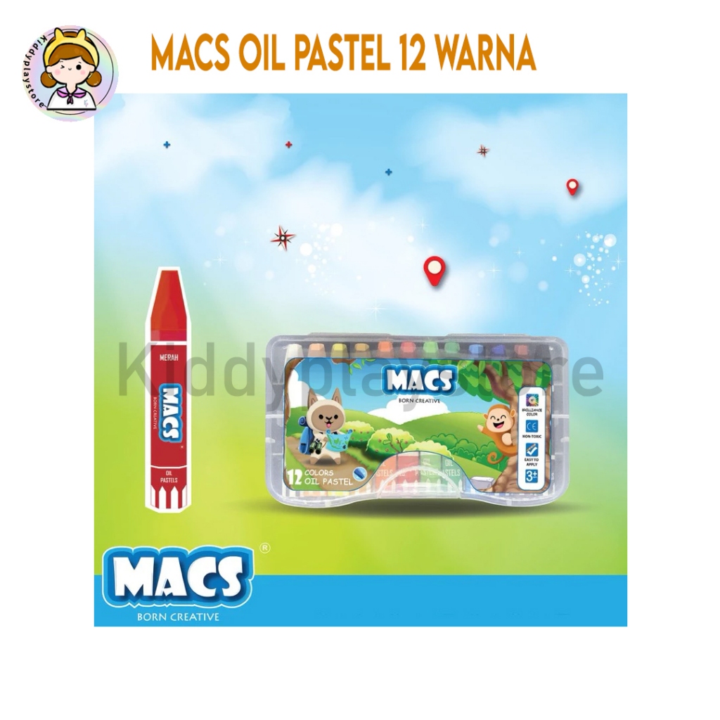 

Macs Crayon Oil Pastel 12 Warna Lembut Cemerlang