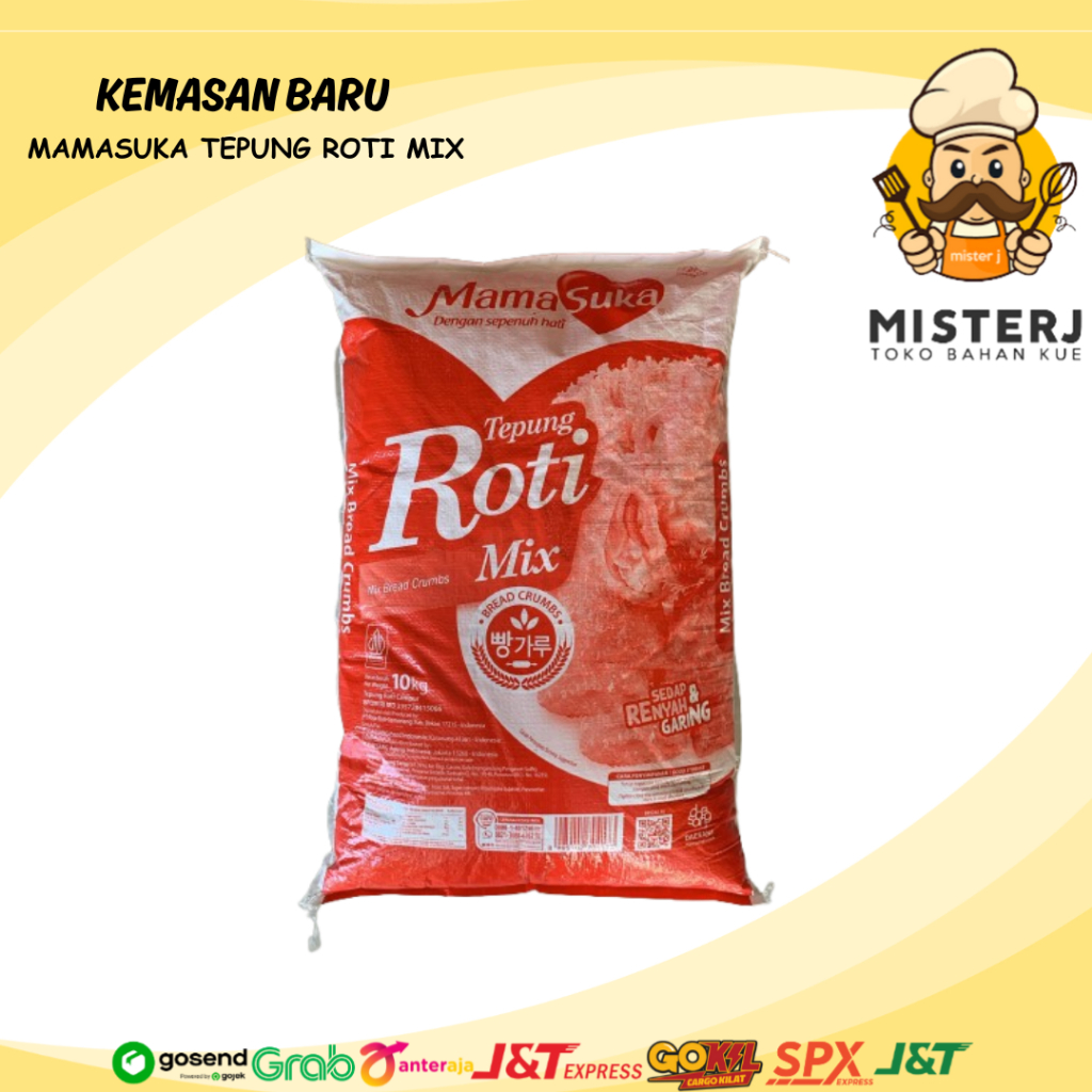 

Mamasuka Tepung Roti Mix | kemasan pabrik 10kg | Mamasuka Asli 100% | tepung roti mix termurah