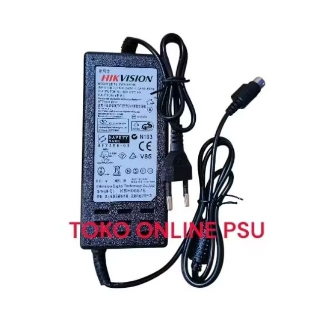 Adaptor Hikvision 12v 5a 4 pin DVR Adaptor NVR CCTV Adaptor HIKVISION