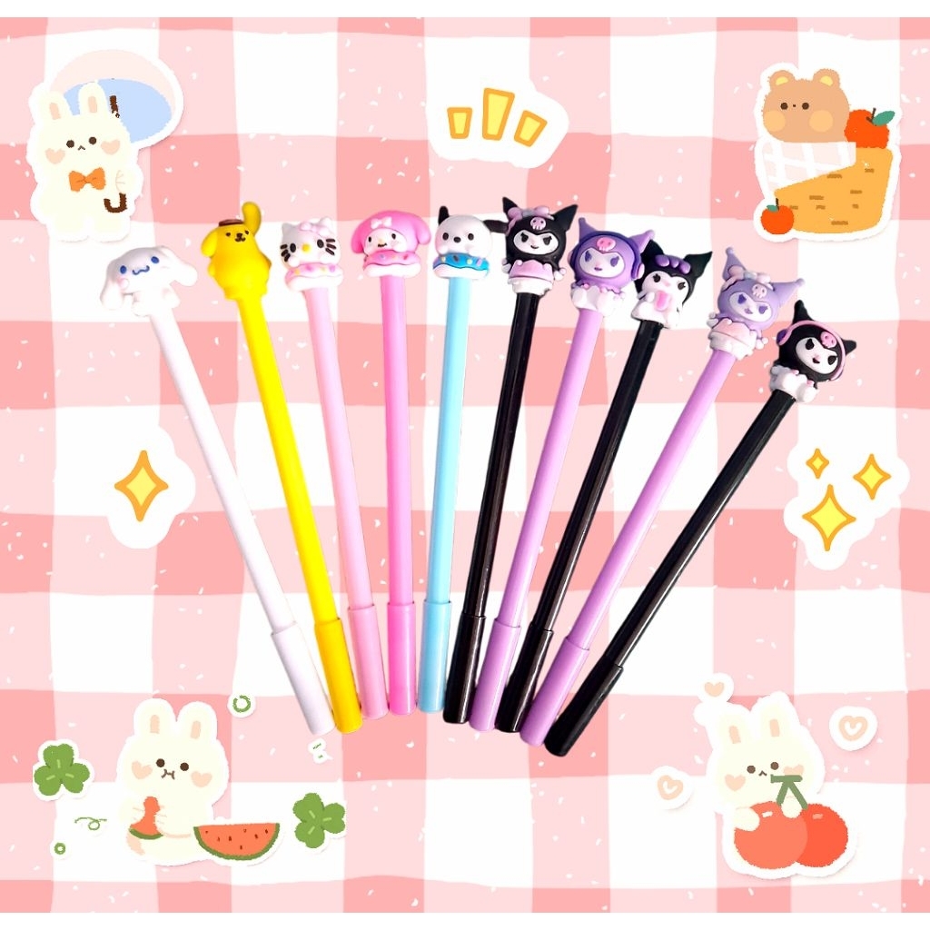 

Pulpen Karakter Sanrio Kuromi Melody Cinnamoroll Pochacco Hello Kitty Pompompurin