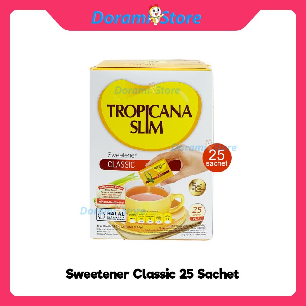

Tropicana Slim Sweetener Classic Kemasan Box @ 2.5 gr / Gula Untuk Diabetes Rendah kalori