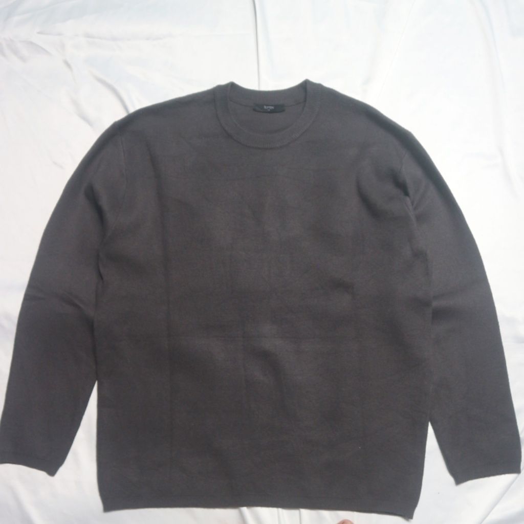 TOPTEN Knit Dark Grey Knitwear Sweater Sweatshirt Crewneck Rajut Wool Jaket