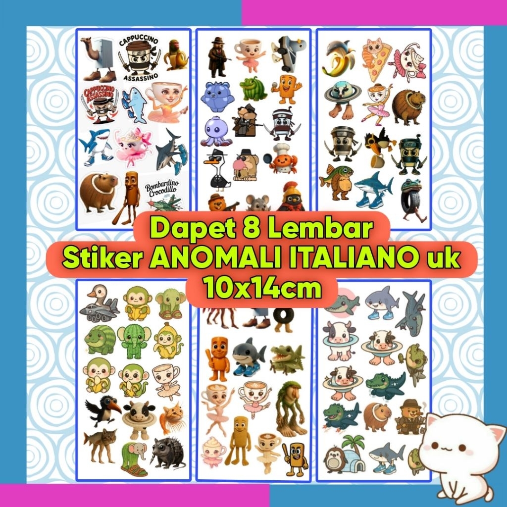 

Stiker anomali isi 8 Lembar | Stiker anomali italia | Hiasan Diary Laptop Buku case