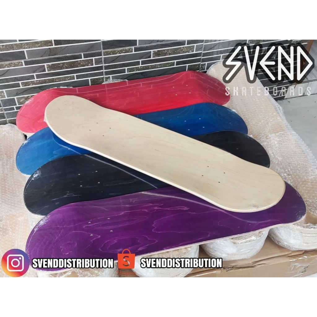 Deck Skateboard Blank Canadian Maple Svend | Papan Blank PRO US USA - Baker | Termasuk Griptape