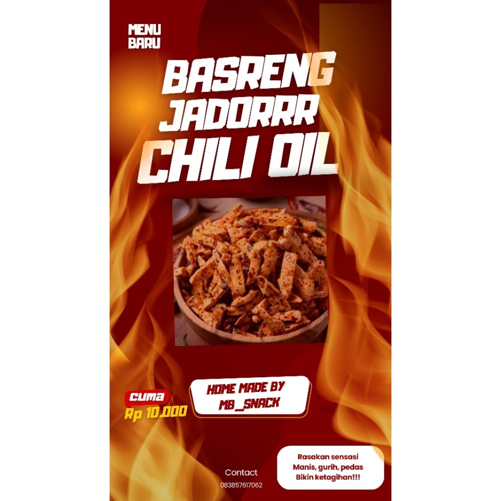 

JADORRR- Basreng Chili oil 350 G, Camilan manis pedas gurih, bikin ketagihann
