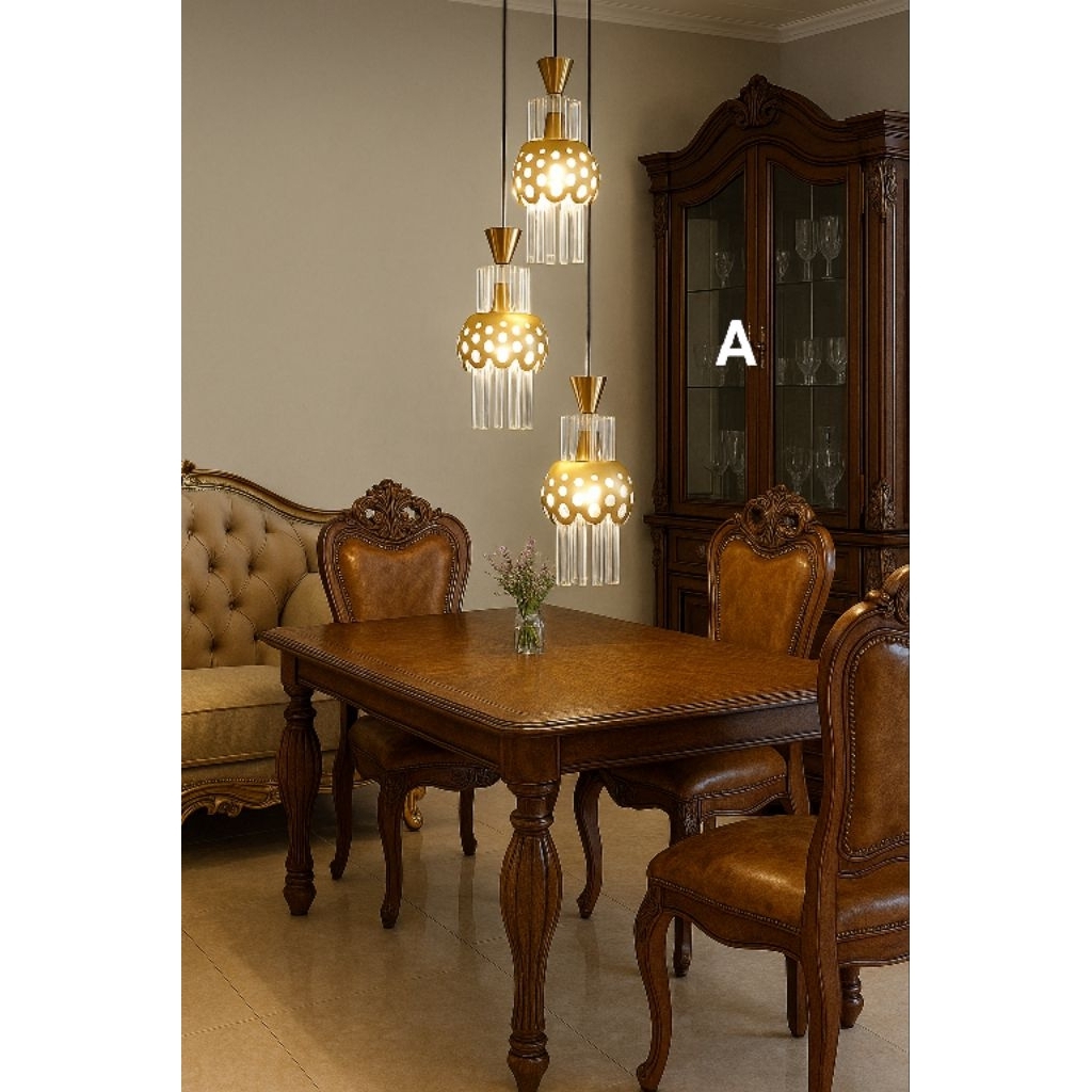 lampu gantung kaca crystal minimalis import