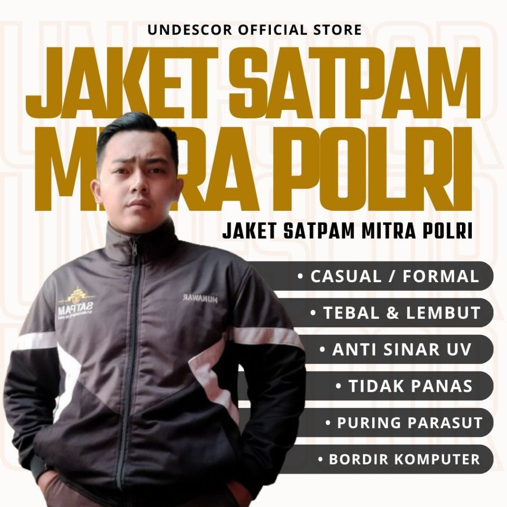 Premium Jaket Satpam Mitra Polri Jaket Security Pria Wanita Full Bordir Komputer Custom