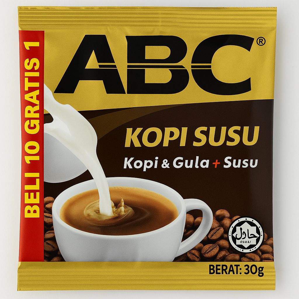 

ABC Kopi Susu 30g – Kopi Instan + Gula + Susu isi 10 Sachet