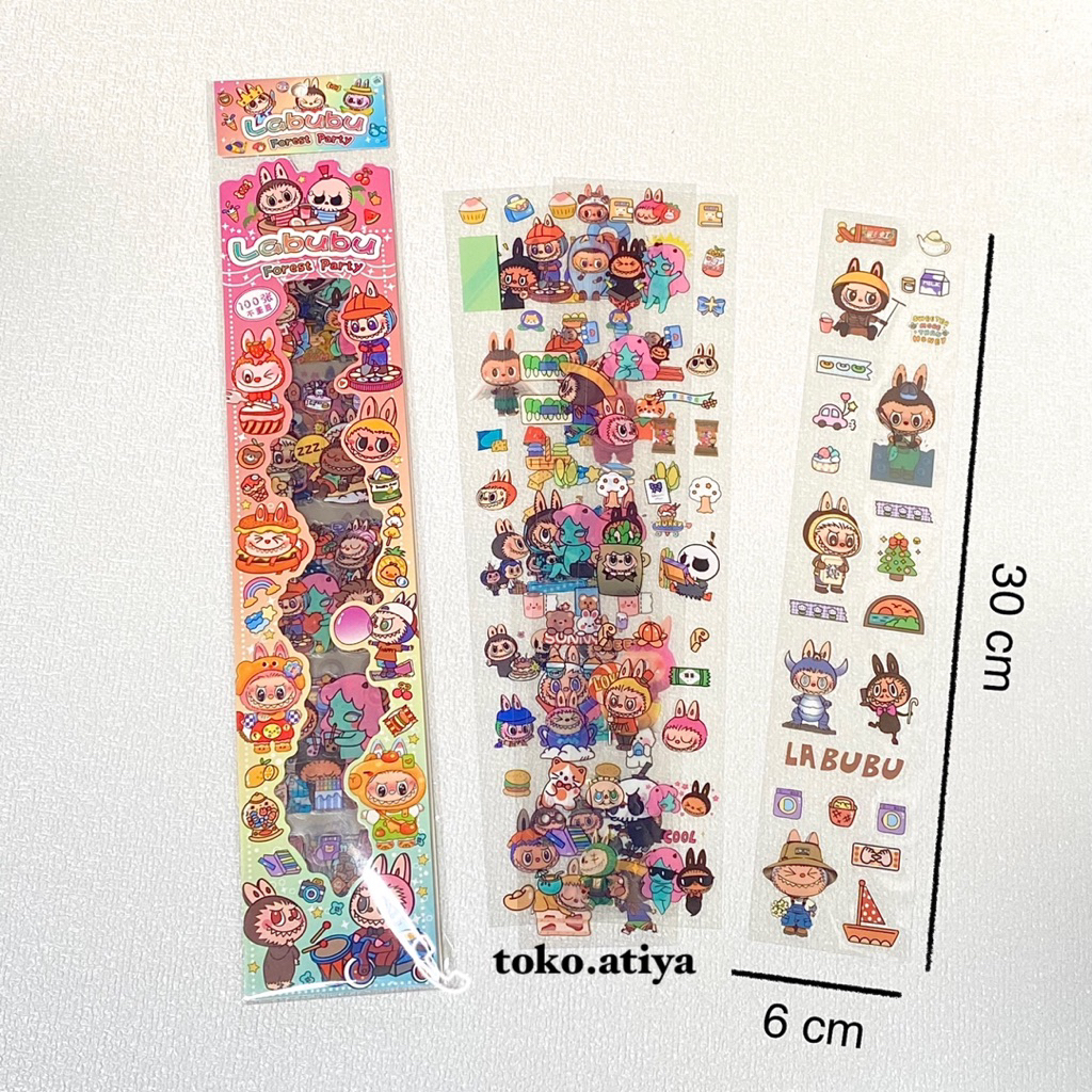 

isi 20 Lembar Sticker Anti Air Stiker Lucu Motif Labubu Dekorasi Botol Minum Tumblr Mainan Tempelan Anak