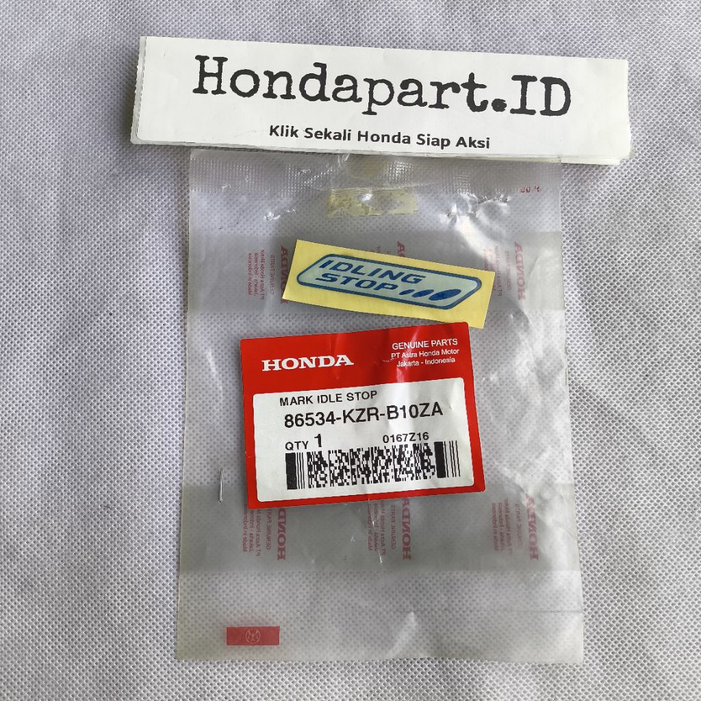 86534-KZR-B10ZA stiker emblem 3D mark idling stop ISS Vario 125 old original AHM