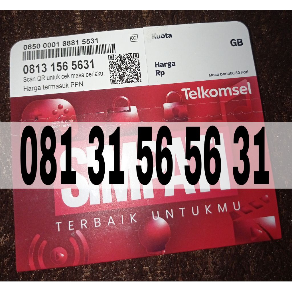 Nomor cantik Kartu Perdana Simpati 11 Digit Super Rapi angka Cermin Nomor cantik telkomsel 11 angka 