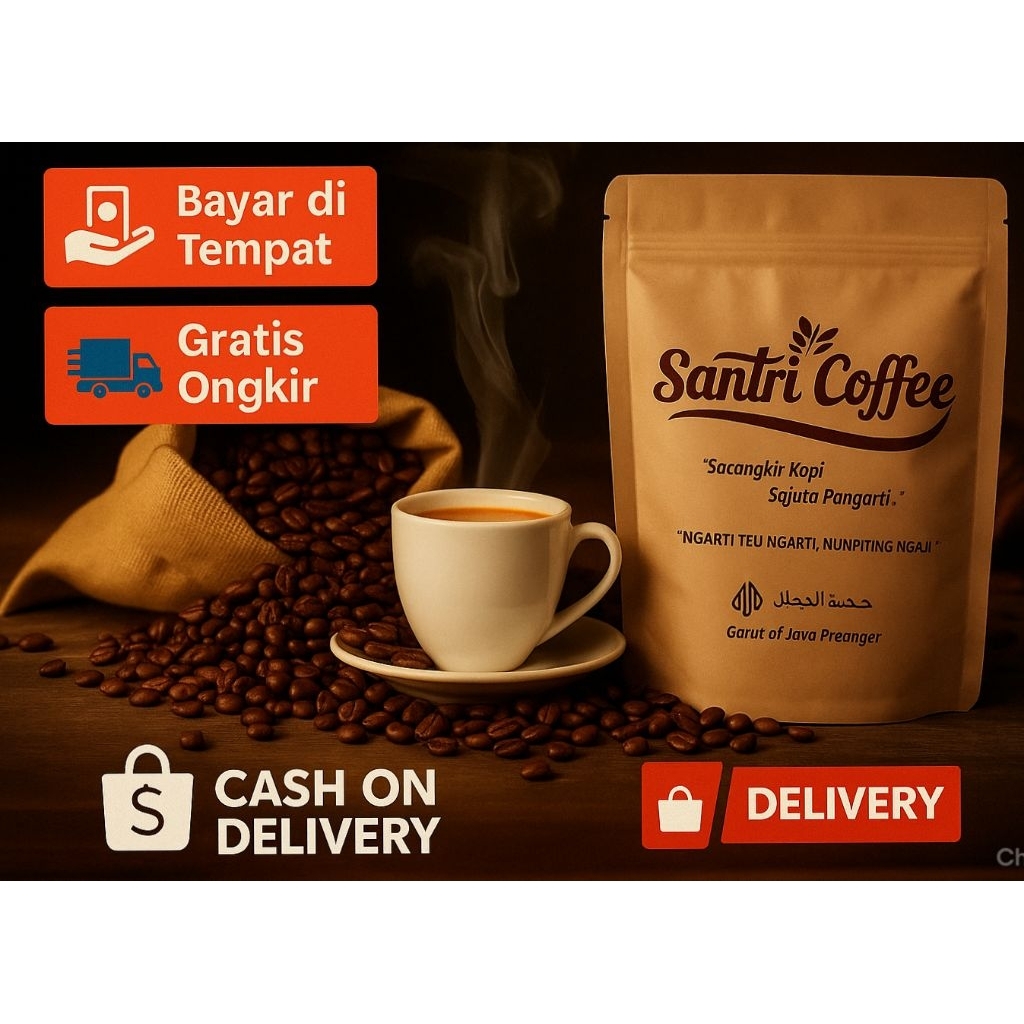 

Kopi Robusta Bubuk/Biji Santri Coffe Garut Premium