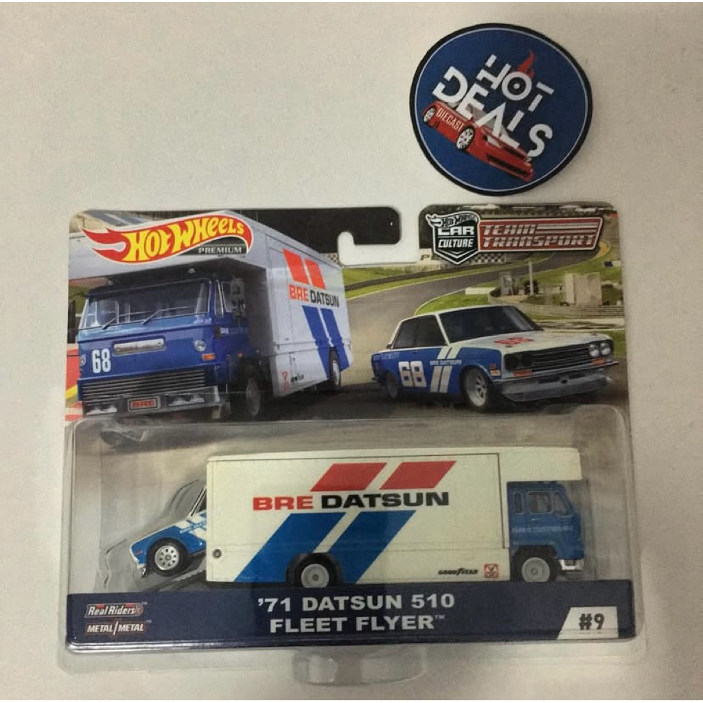 HOT WHEELS TEAM TRANSPORT '71 DATSUN 510 FLEET FLYER