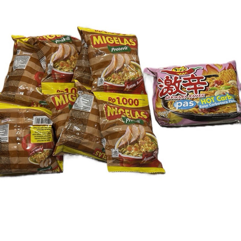 

(C2) Combo Hemat Mie Gelas Ayam Bawang renceng 15pcs & Gekikara ramen Hot Carbo