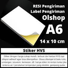 

kertas Stiker Resi Printer biasa canon epson ukuran a6