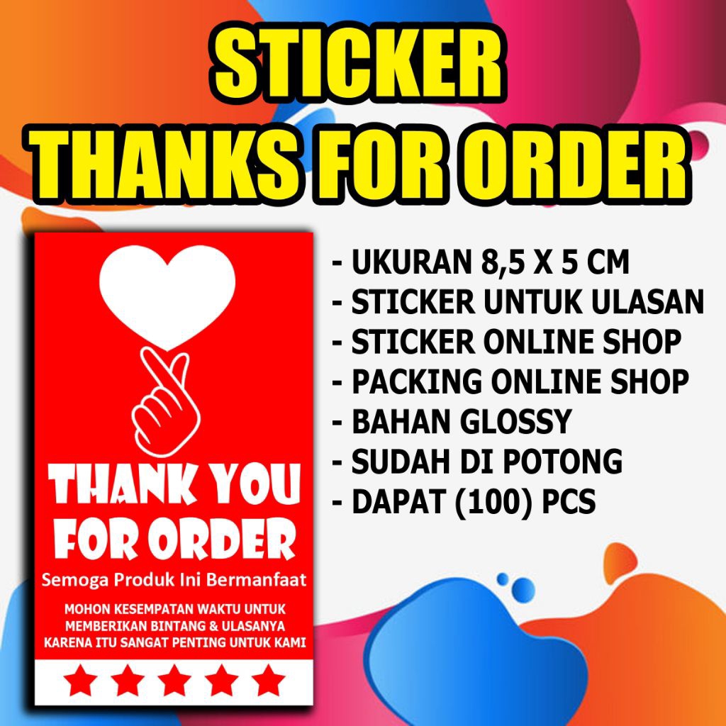 

STIKER THANKYOU FOR ORDER 100pcs