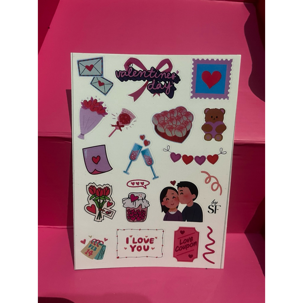 

Sticker Aesthetic For Journaling - Sticker Vinyl - Valentine Pink