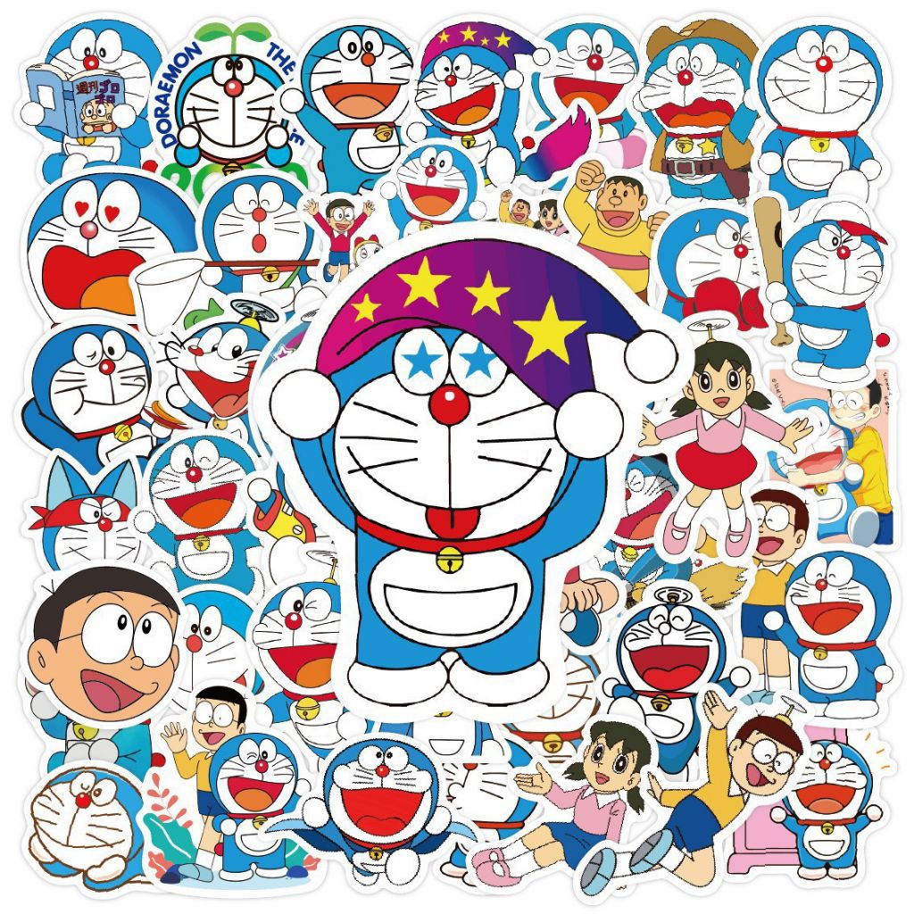 

[50 Pcs] DECO STICKER | STICKER DIY | JURNAL AESTHETIC [DS110] Doraemon, koper kartun, skateboard, mobil listrik, gelas air, stiker grafiti hp laptop Tumbler