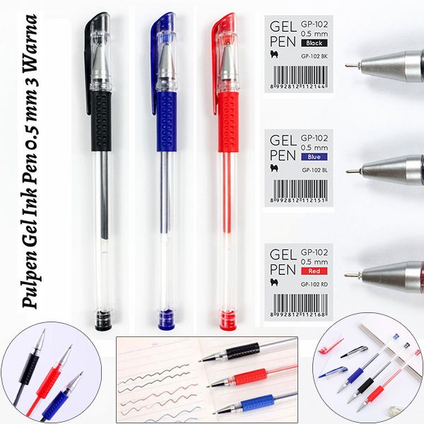 

Pulpen Gel Ink Pen Black Blue Red 0.5mm Tinta Hitam Biru Merah 0,5mm