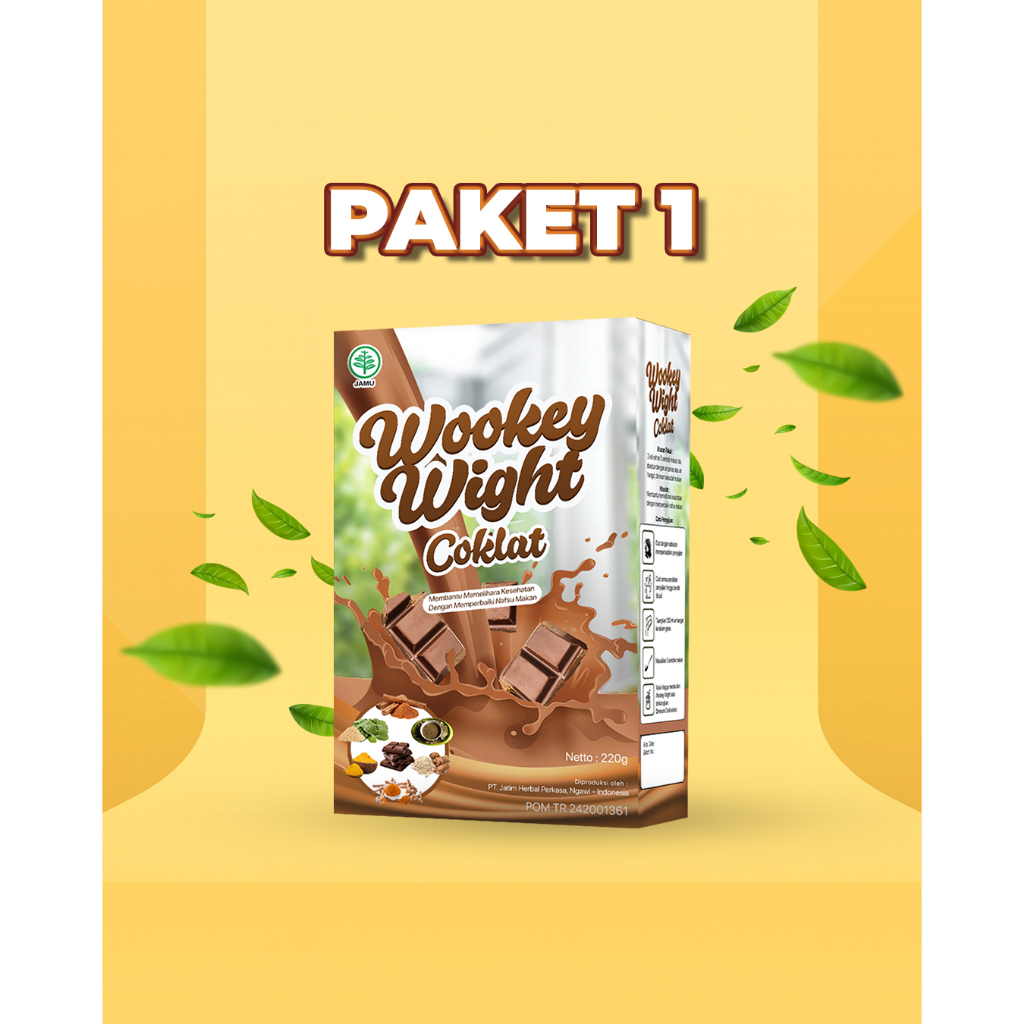 

Wookey Weight Coklat - Susu Penambah Berat Badan BPOM Herbal Alami Paket 1 Box