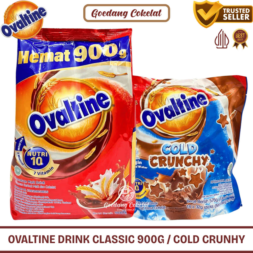 

Ovaltine Drink Classic 3in1 Susu Bubuk Coklat 900g dan Cold Crunchy Susu Bubuk Minuman Coklat Isi 18 Stick