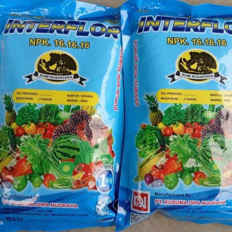 Pupuk NPK 16 16 16 interflor 1 kg