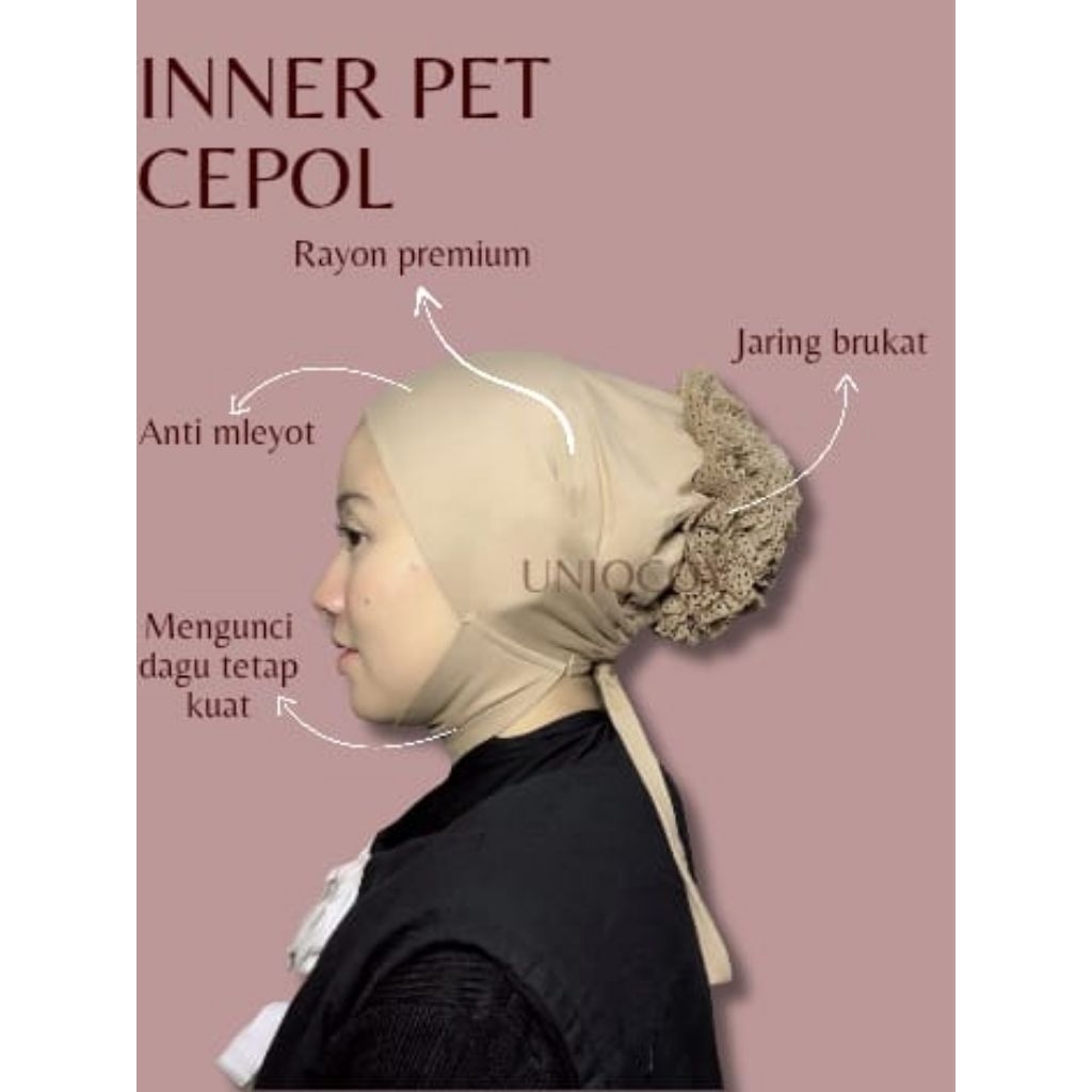 Ciput Cepol Dagu bahan rayon super - Ciput hijab dagu sanggul