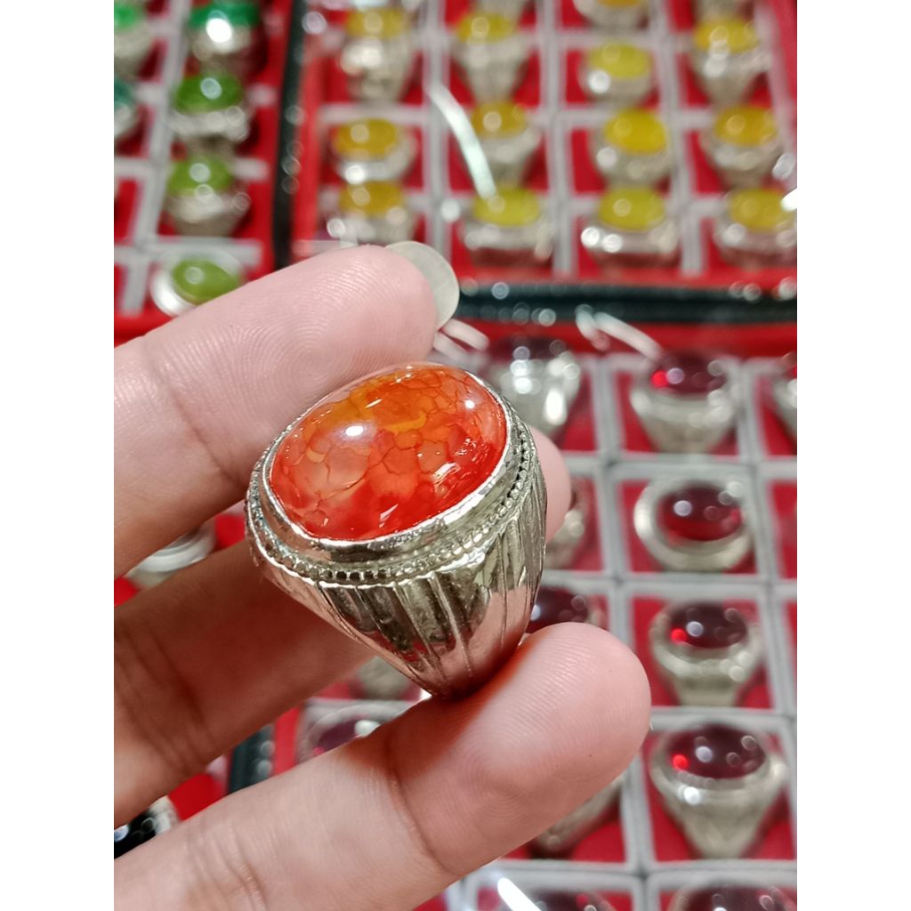 cincin batu pandan sisik naga merah