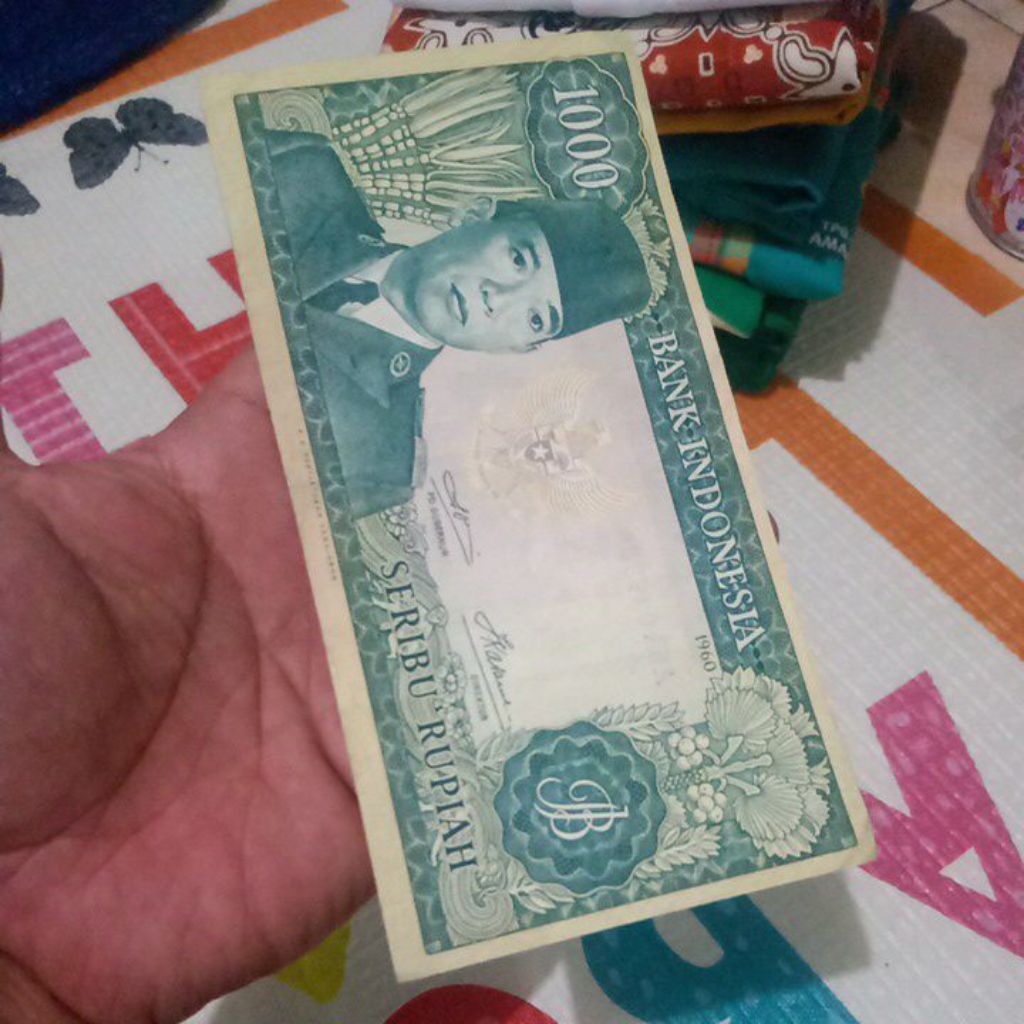 uang pecahan 1000 seri Soekarno tahun 1960 asli