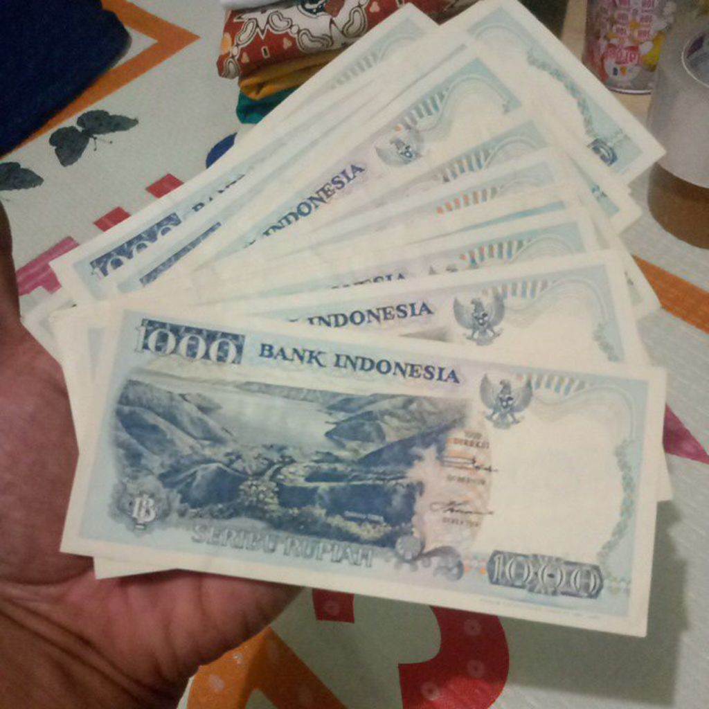 uang pecahan 1000 lompat batu Nias asli masih seperti baru