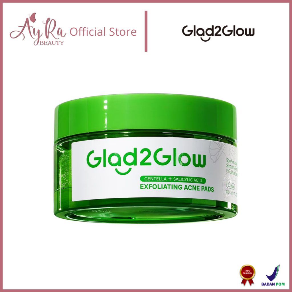 AyRa Beauty - Glad2Glow Centella Salicylic Acid Exfoliating Acne Pads acne patch jerawat obat jerawa