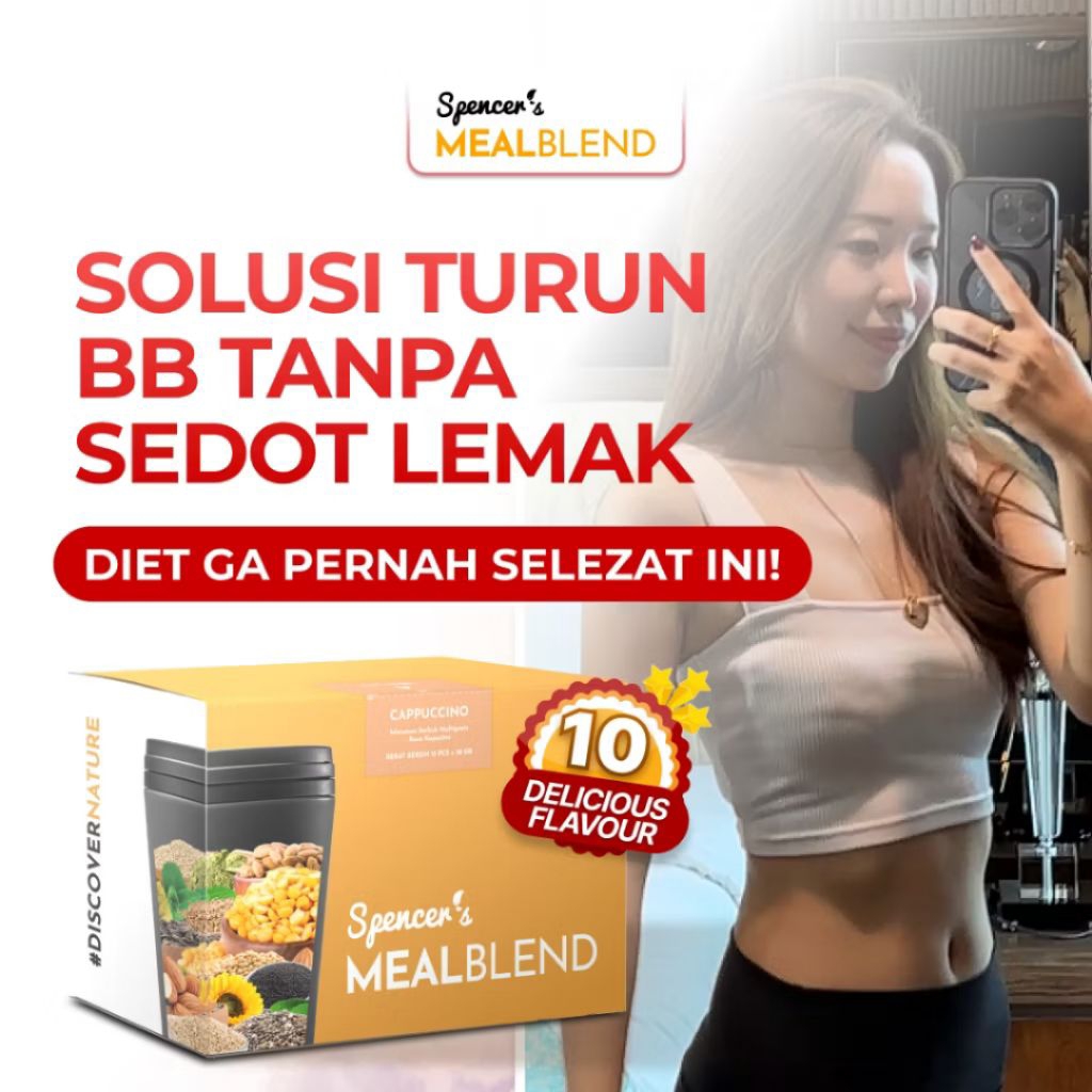 

Spencer's MEALBLEND+BONUS + Diet Coaching-Makanan Diet Pengganti Bantu Turun BB Defisit Kalori Anti Ribet
