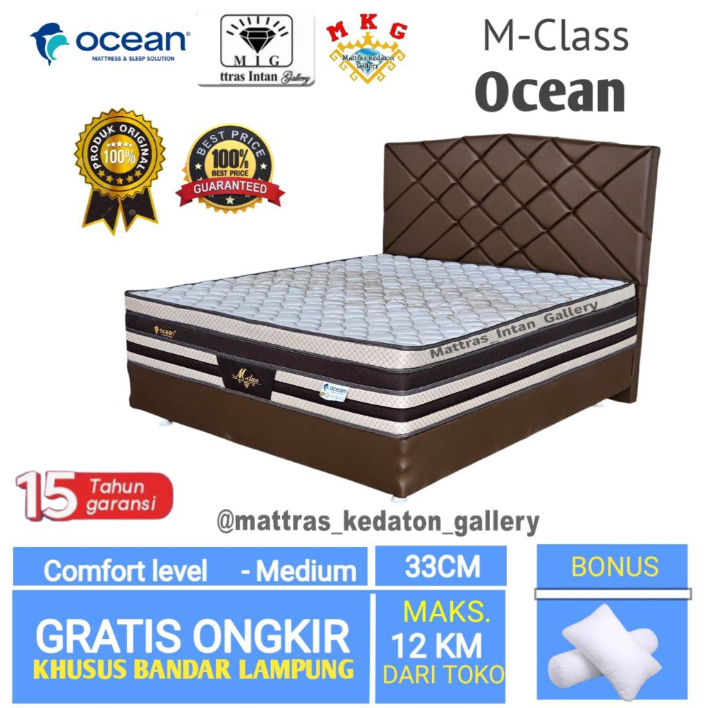Kasur Ocean Springbed M Class satu set T33 Cm - kasur spring bed ocean Spring bed size 160 - 180 ban