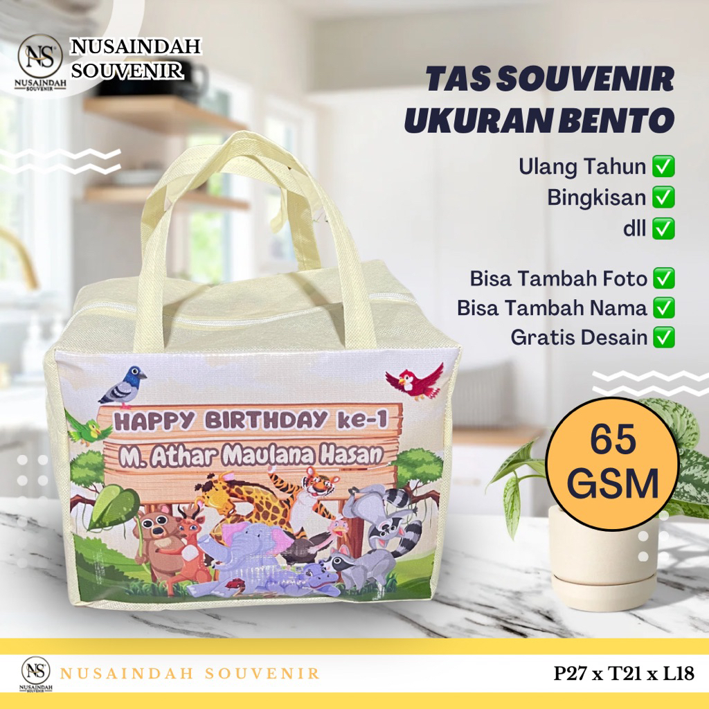 

Tas Ulang Tahun Resleting Muat Bento 65GSM