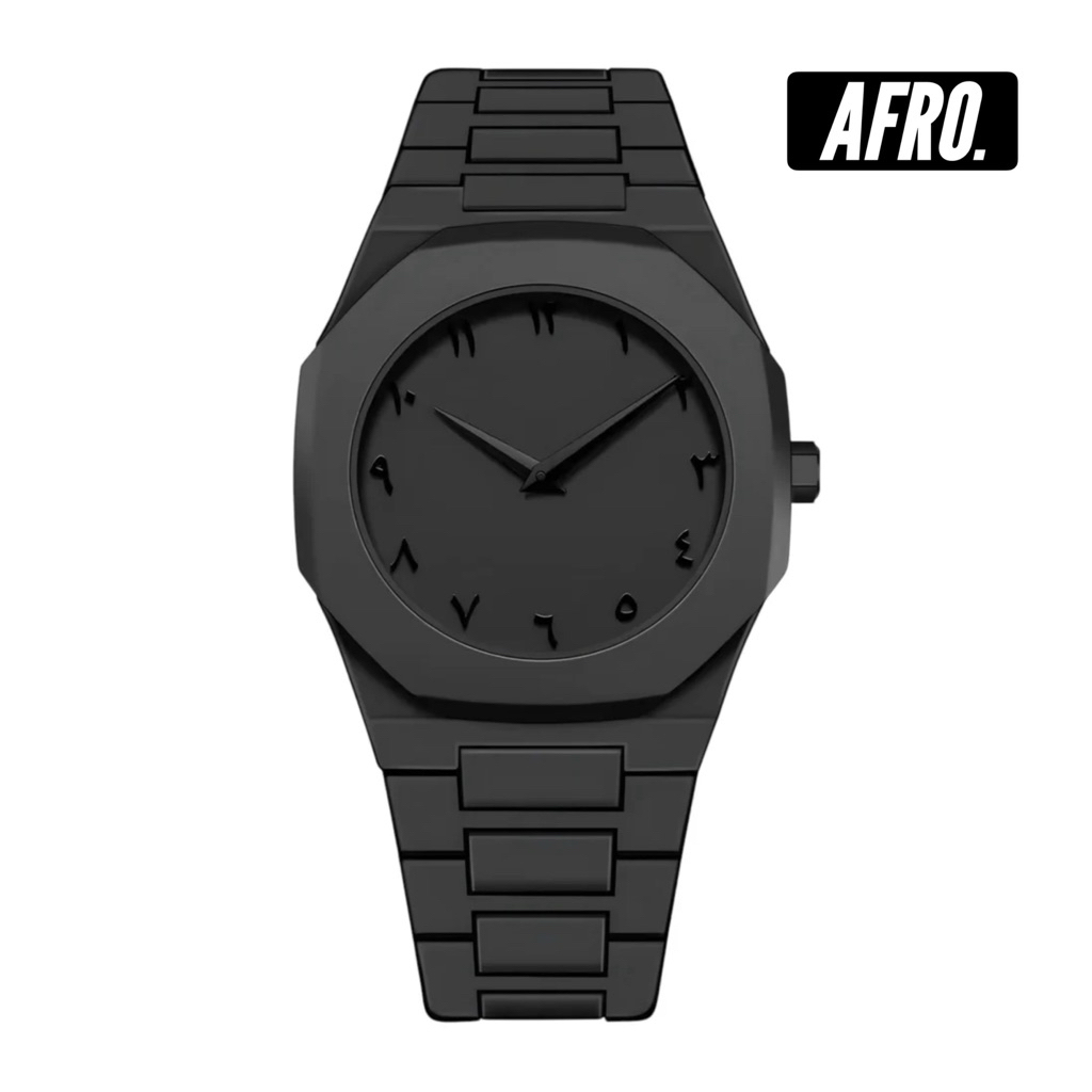 AFRO Arabic Watch Original - Polycarbonate Premium Black Quartz Swiss