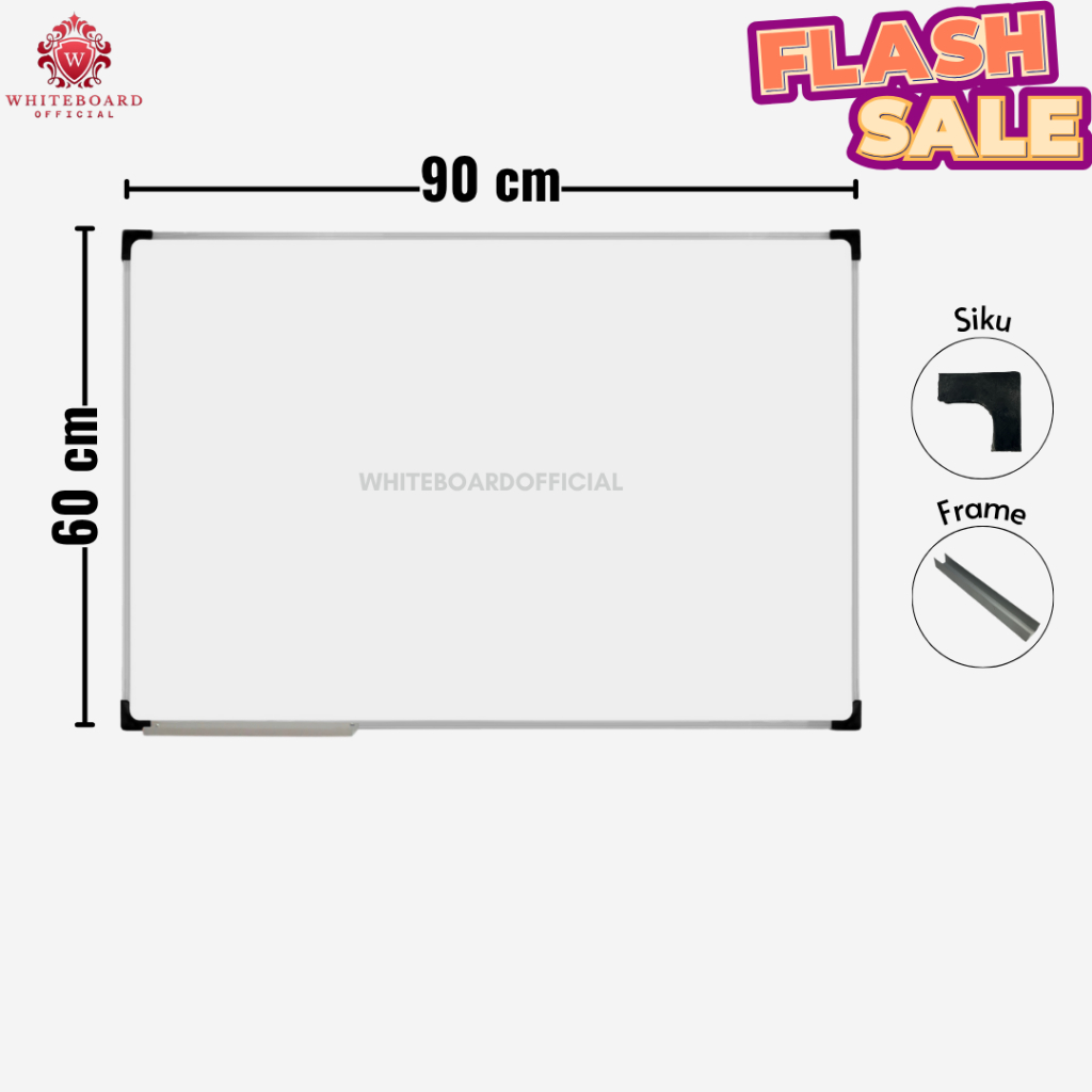 

(FLASH SALE) RAIJIN Papan Tulis White Board Anak 60x90cm / Whiteboard Non Magnet Gantung Mudah Ditulis & Dihapus