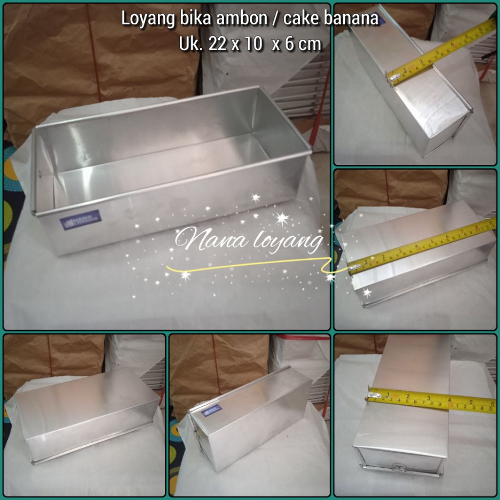 Kitchenware, loyang aluminium, cetakan kue bolu, cake banana, bika ambon, brownies amanda 22 x 10 x 
