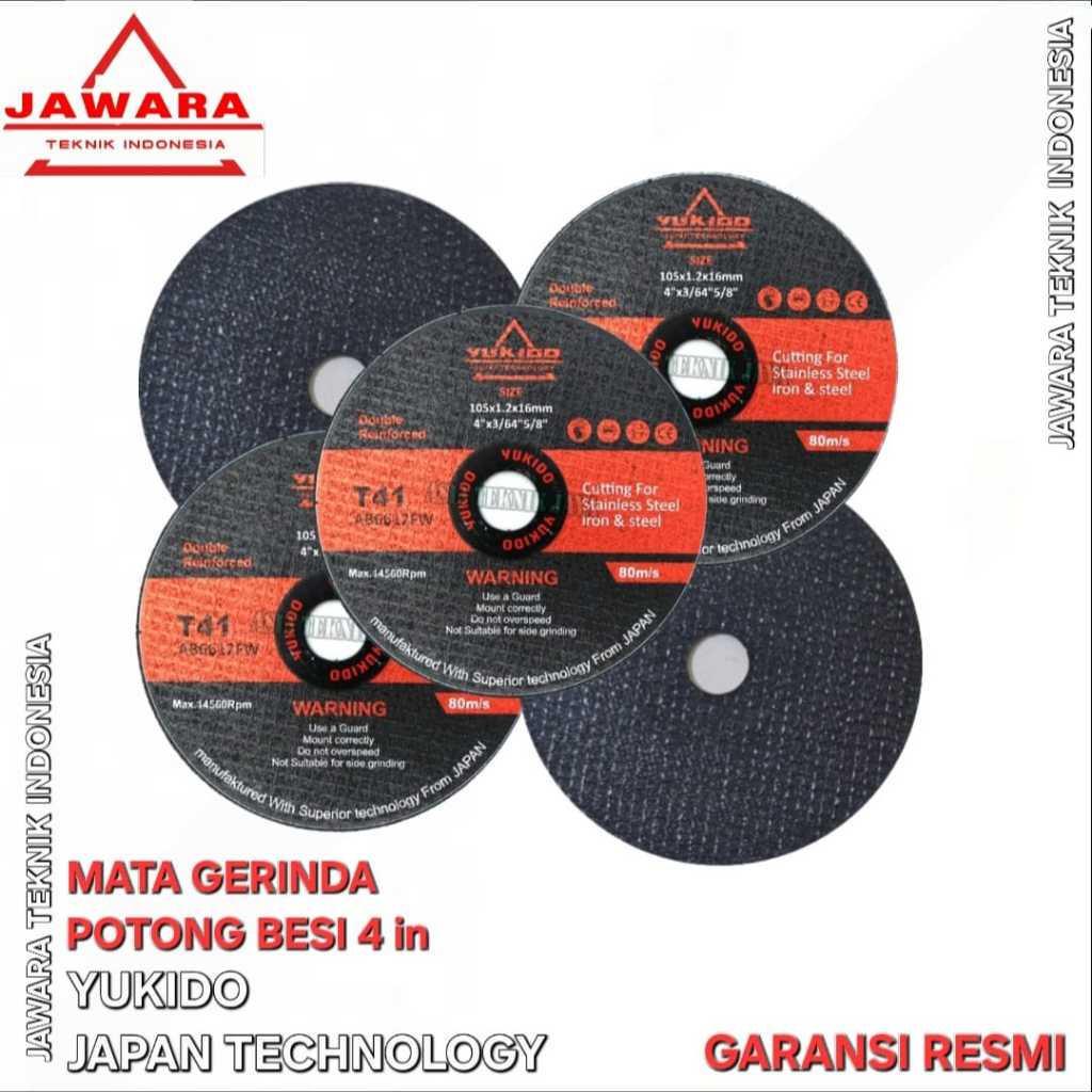 Mata Gerinda Potong Besi 4 inch Batu Potong Gerinda Besi Original YUKIDO Japan Technology Bergaransi