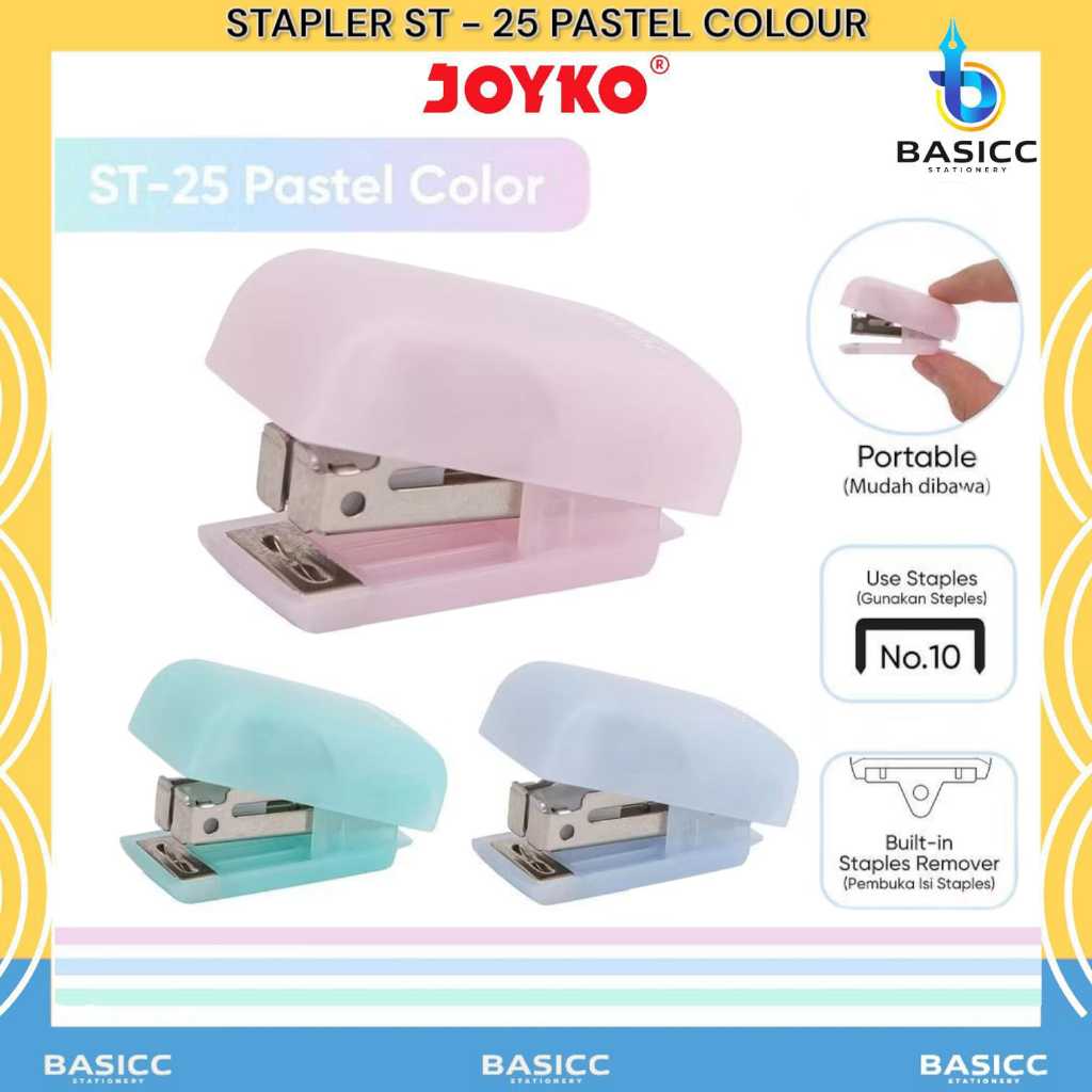 

Joyko Mini Stapler ST-25 Pastel Color Portable @ 1 pcs
