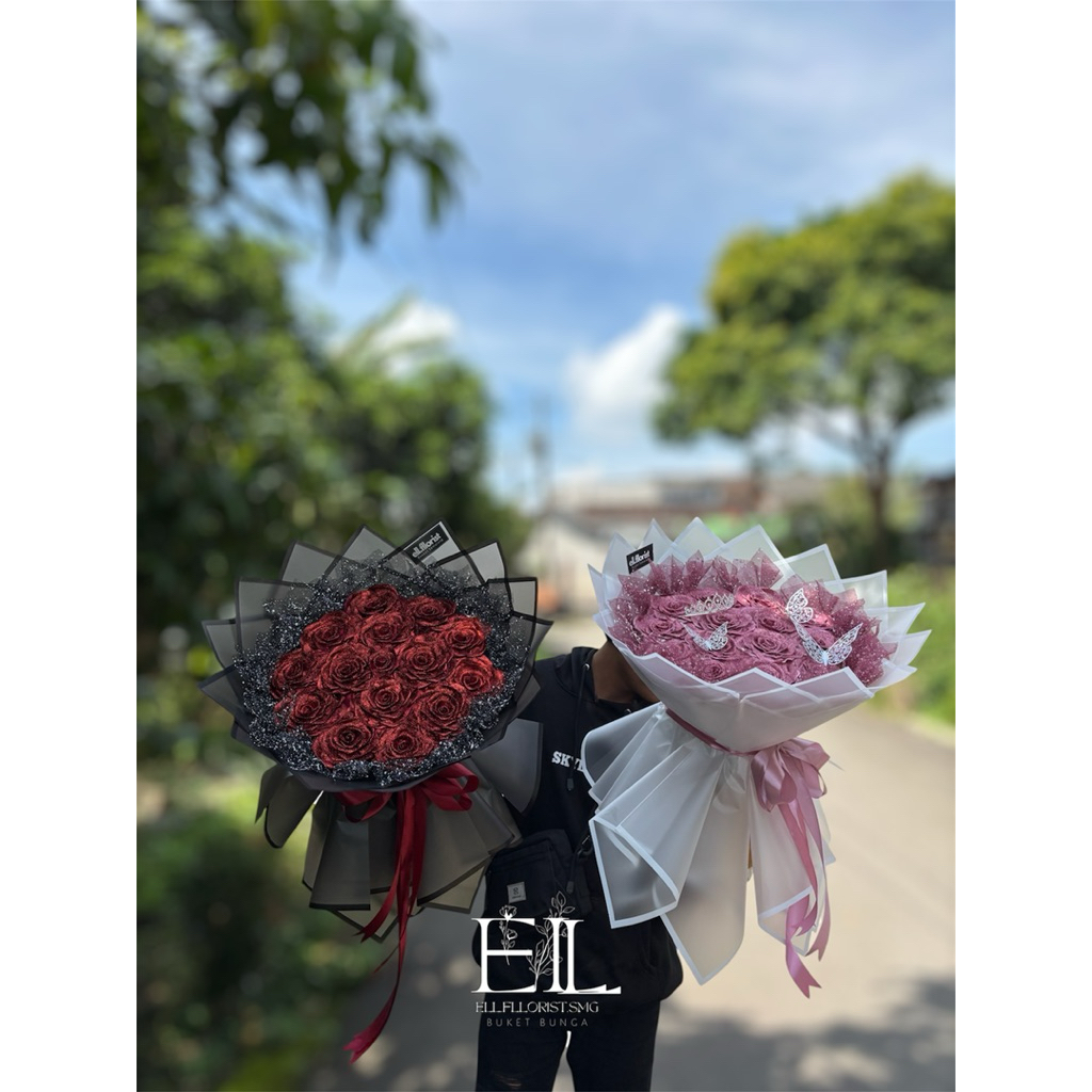 

bucket pita satin 14 Tangkai / bucket pita satin / buket bunga