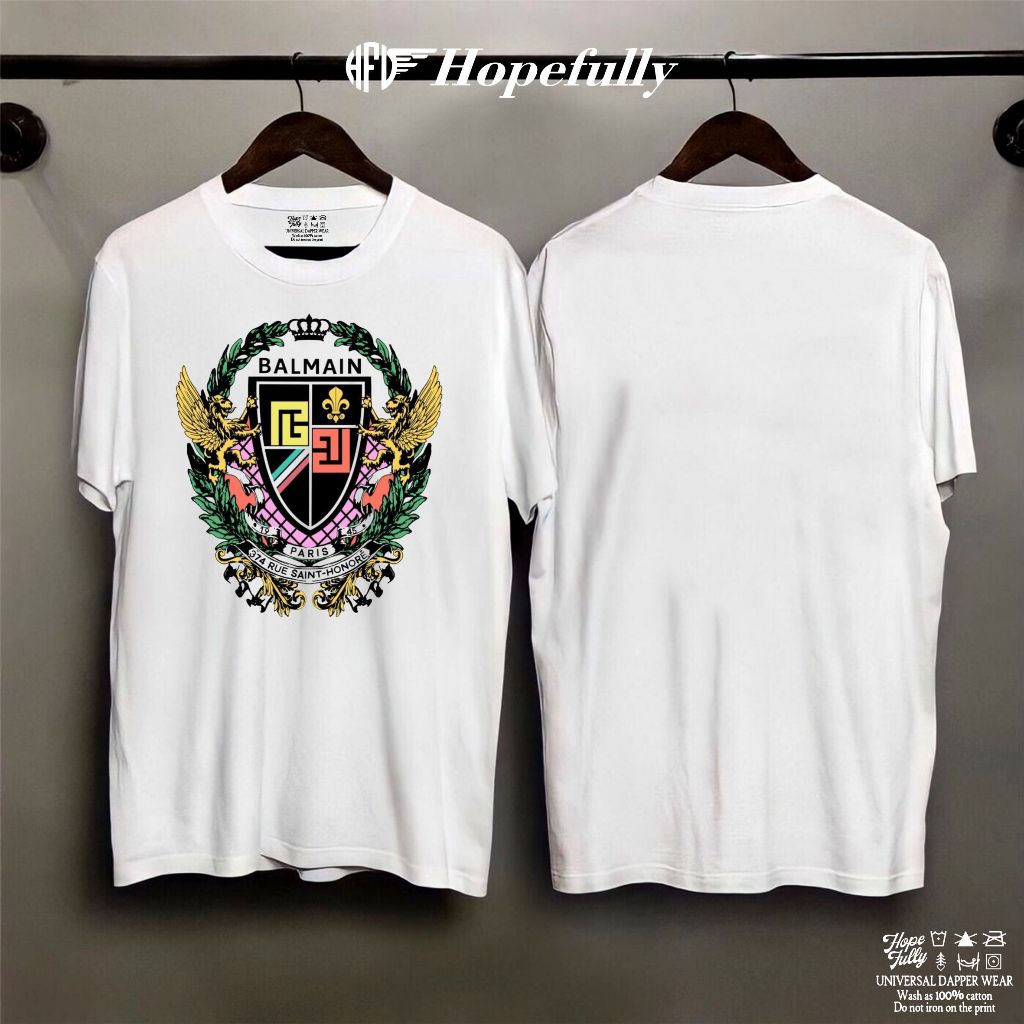 Tshirt kaos BALMAIN PARIS Orignal-Art / Kaos distro termurah terlaris bahan catton 100%