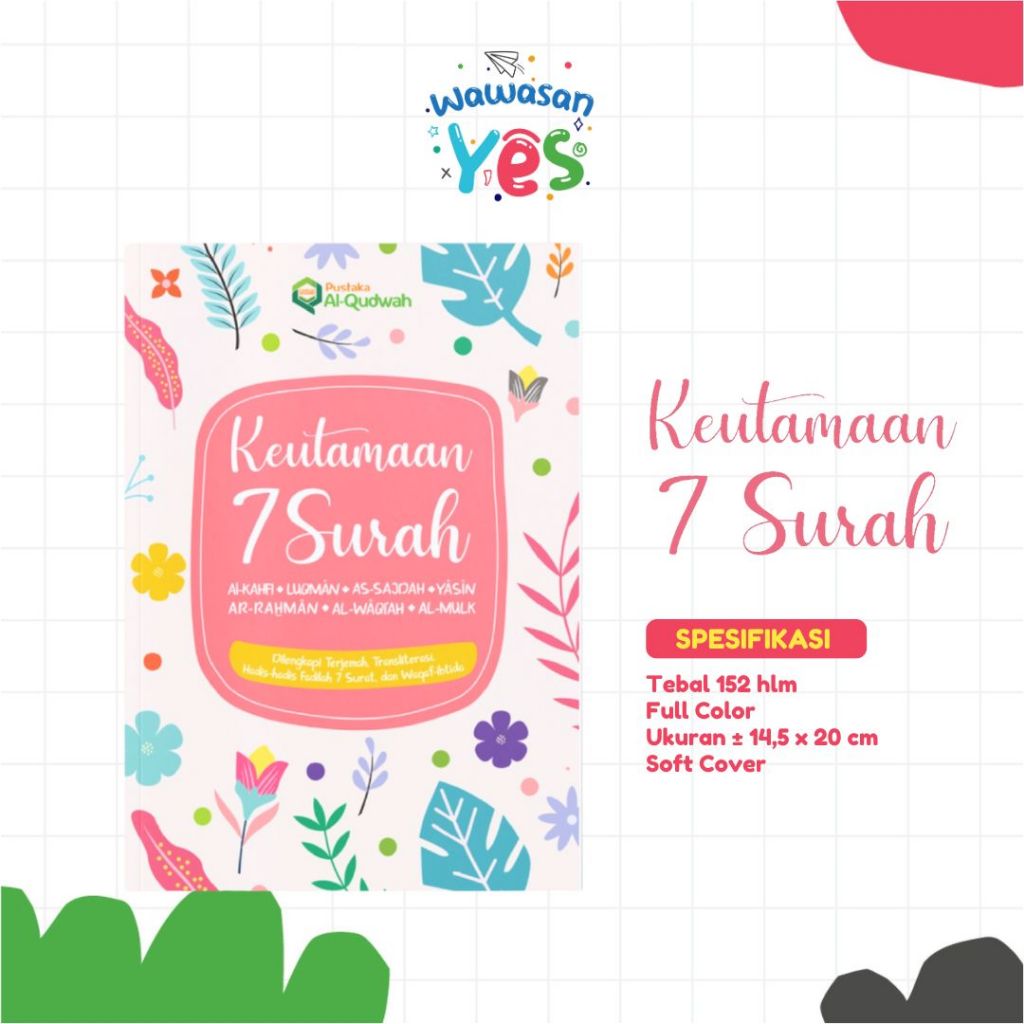 buku Surat Surat pilihan keutamaan 7 surat istimewa lengkap latin Terjemah Pustaka Al-Qudwah