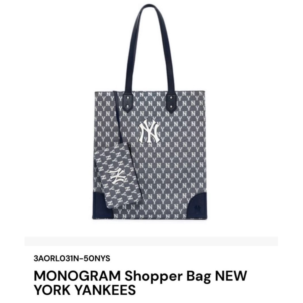 MLB Monogram Shopper Bag NY Yankees 100% Authentic Korea